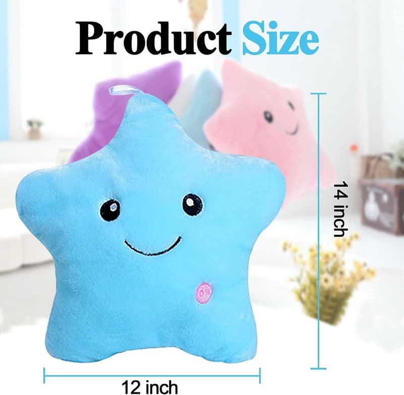 LED Twinkle Star Plush Pillow for Kids' Birthday Gifts