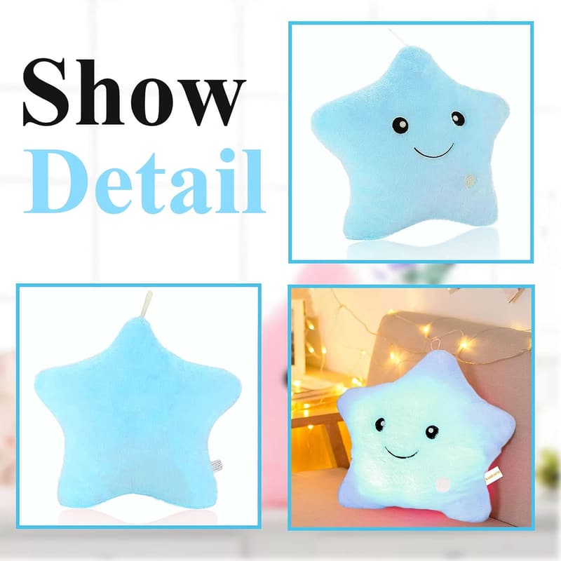 LED Twinkle Star Plush Pillow for Kids' Birthday Gifts