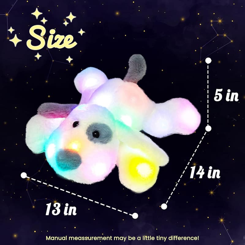 LED Plush Puppy Night Light for Kids - Floppy Glow Dog, 14''