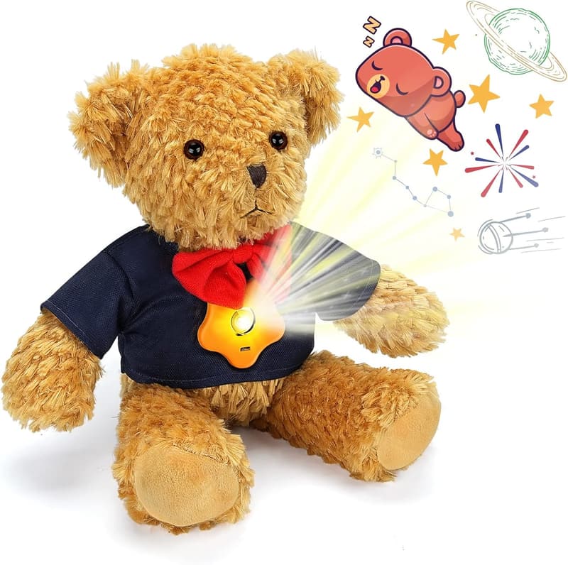 Galaxy Teddy Bear Night Light & Star Projector for Kids - 13''