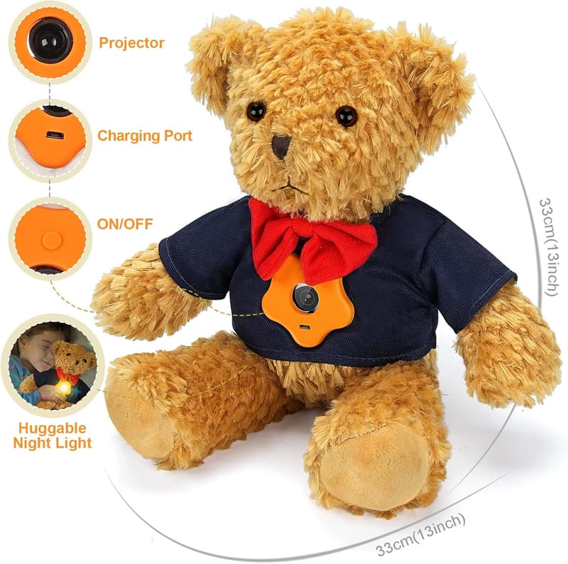 Galaxy Teddy Bear Night Light & Star Projector for Kids - 13''