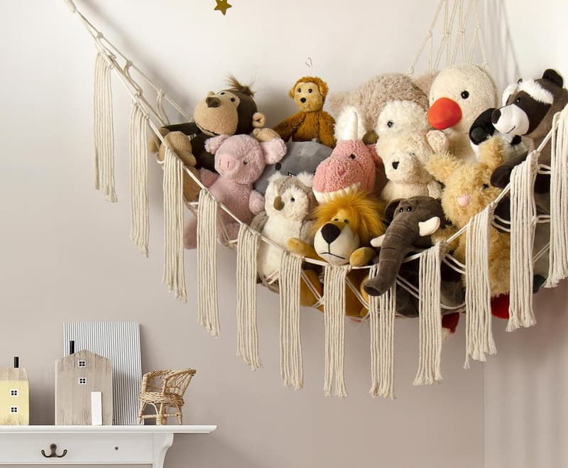 LED Plush Toy Storage Hammock - Cute Nursery Organizer