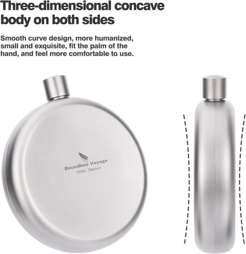 Portable Titanium Hip Flask with Funnel - Gift for Men & Women