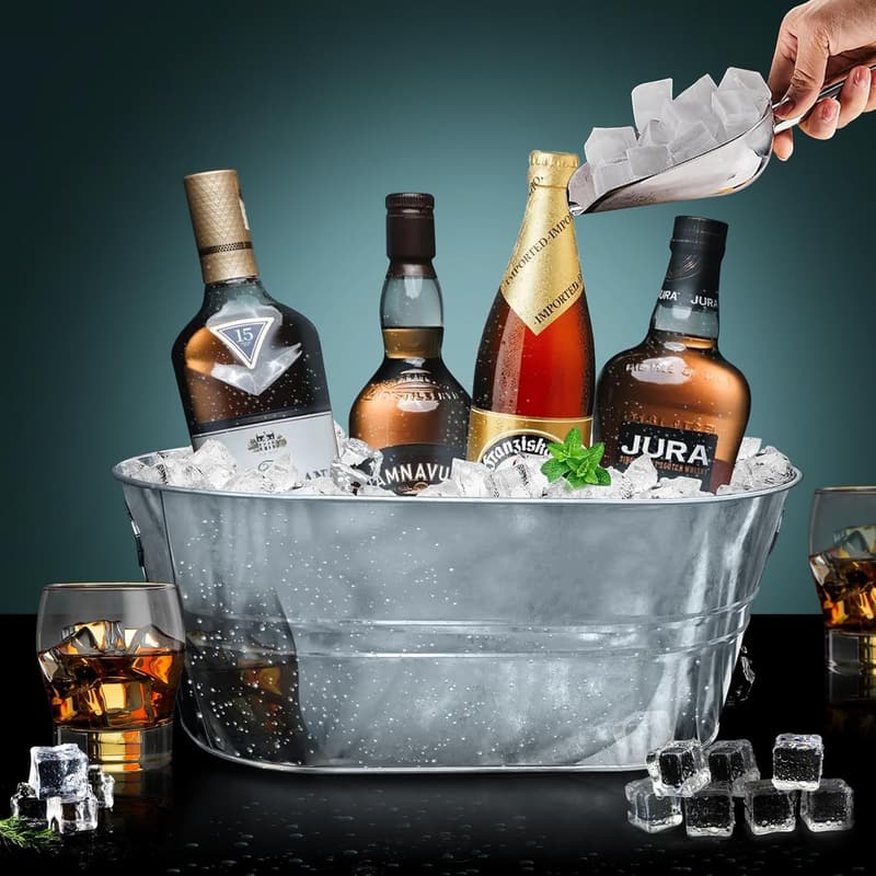 4PCS Galvanized Ice Buckets for Parties and Events