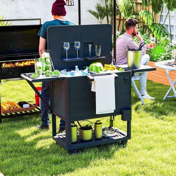 Rolling Ice Chest with Bottle Opener - 104 Qt Outdoor Cooler