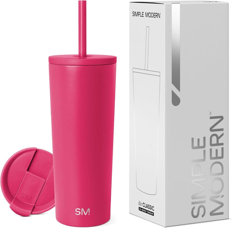 Classic 24oz Insulated Tumbler with Lid & Straw - Berry Twist