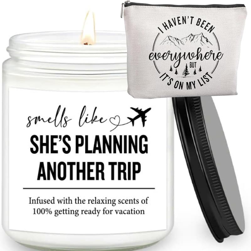 Mother's Day Scented Candle & Makeup Bag Set for Women