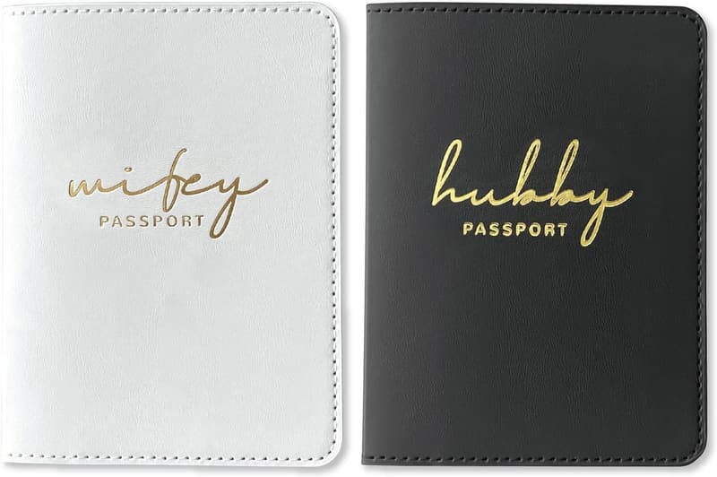 Couples' Wedding Passport Wallet, Travel Essentials for Honeymoon