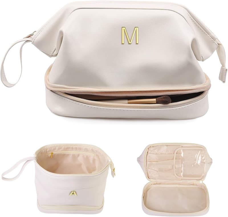 Personalized Graduation Makeup Bag with Brush Organizer