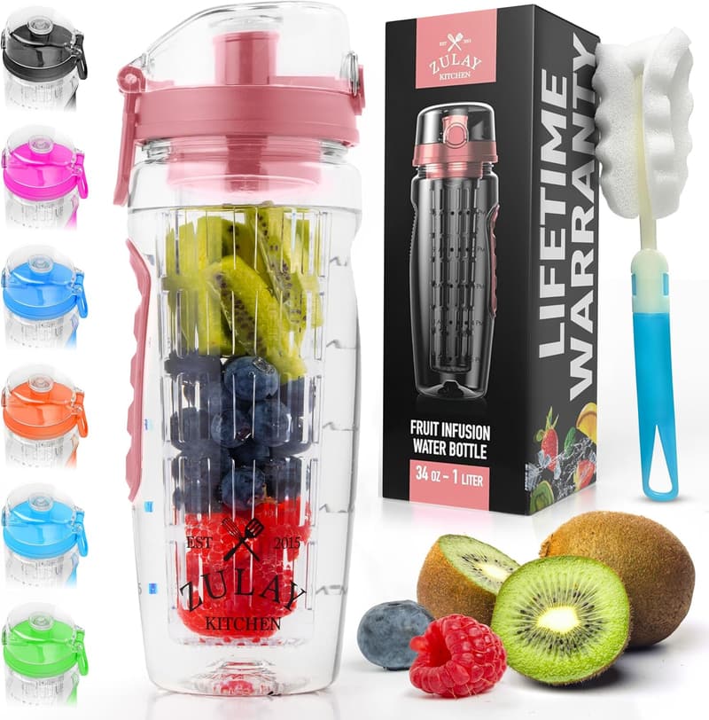 34oz Fruit Infuser Water Bottle - Leakproof Fitness Gift