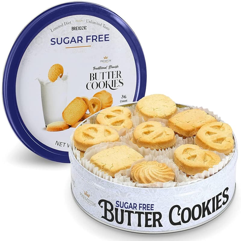 Sugar Free Assorted Danish Butter Cookies - 36 Count