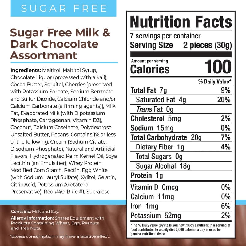 Sugar-Free Chocolate Assortment - Keto & Kosher (15 pcs, 8 oz.)