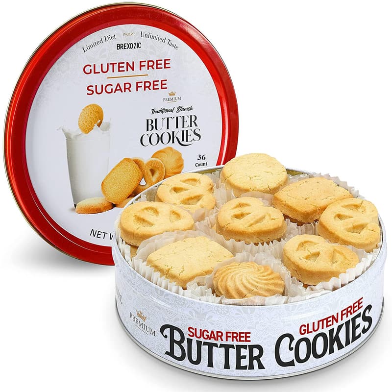 Gluten-Free Sugar-Free Danish Shortbread Cookies, 36 Count
