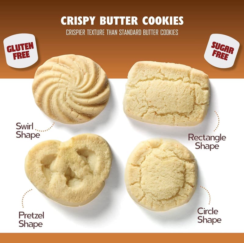 Gluten-Free Sugar-Free Danish Shortbread Cookies, 36 Count