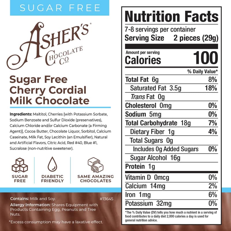 Sugar-Free Cherry Cordials Gift Box - Diabetic Friendly 8oz