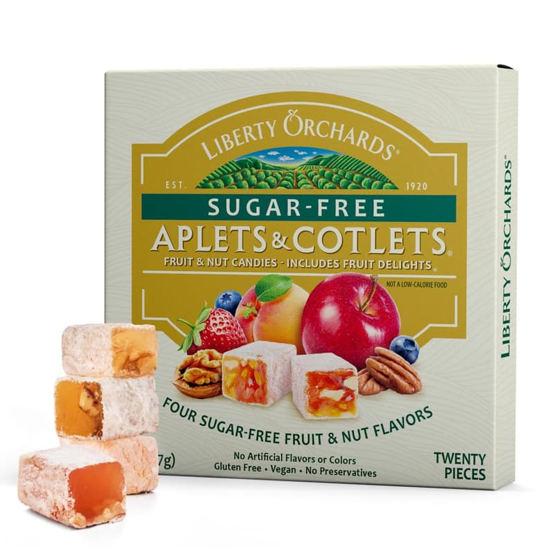 Sugar Free Vegan Aplets & Cotlets Turkish Delight Gift Box 8 Oz.