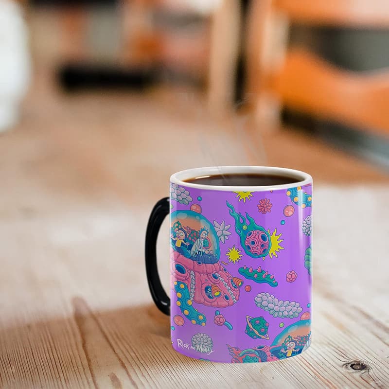 Rick and Morty Color Changing Mug – Trippy Purple Space, 11 oz