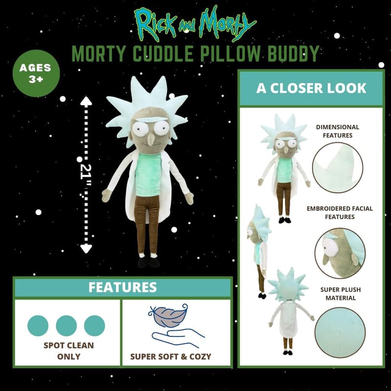 Rick & Morty Plush Toy - Super Soft, Officially Licensed