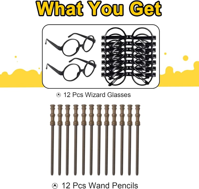 Cosplay Party Supplies Set - 12pc Wand & Glasses for Kids