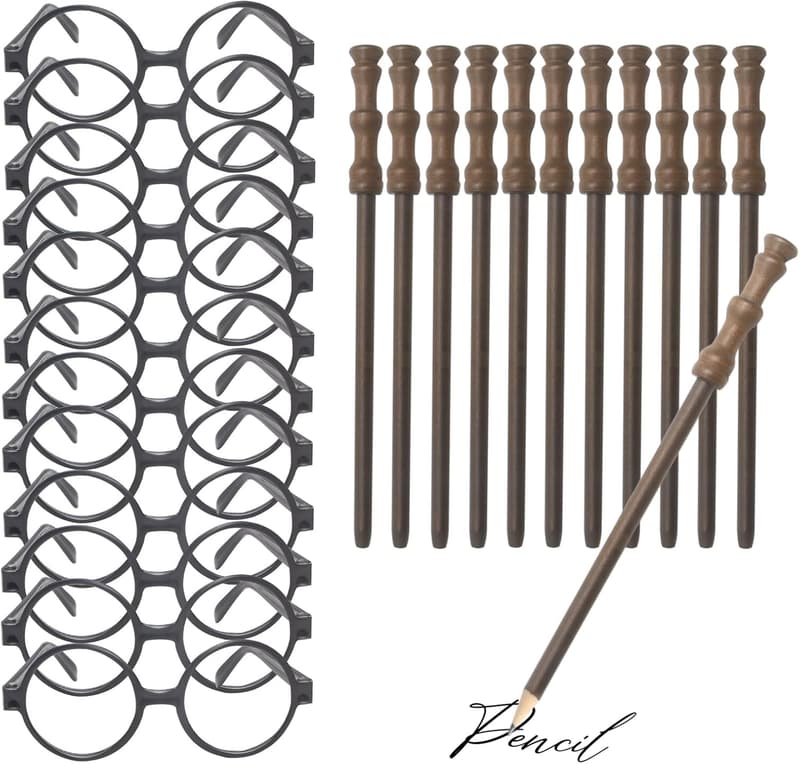 Wizard Birthday Party Favors – 12pcs Wand Pencils & Glasses