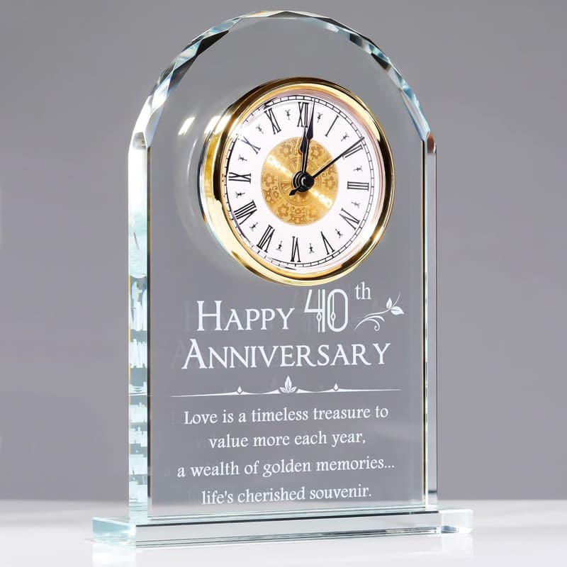 40th Anniversary Clock Gift for Couples, Battery Not Included