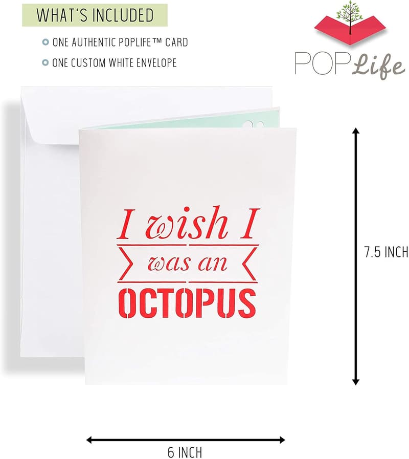 Funny Valentine's Day Pop Up Card - Naughty Octopus Design