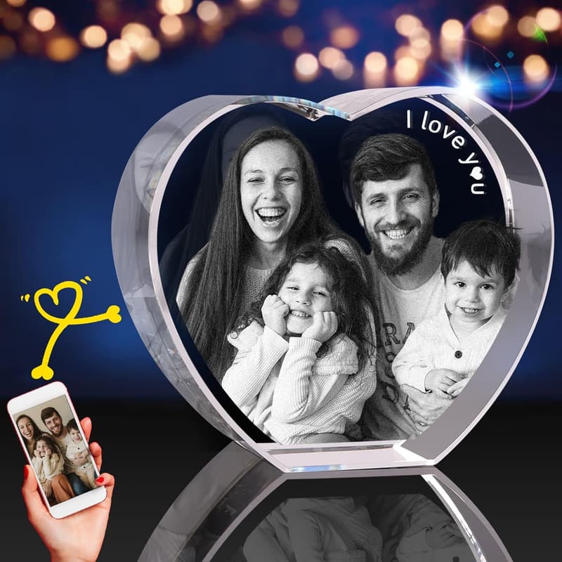 Personalized 3D Crystal Photo Gift for Father's Day