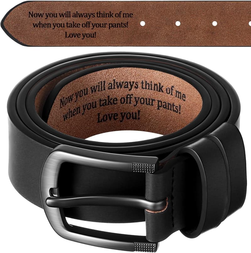 Personalized Engraved Leather Belt for Men