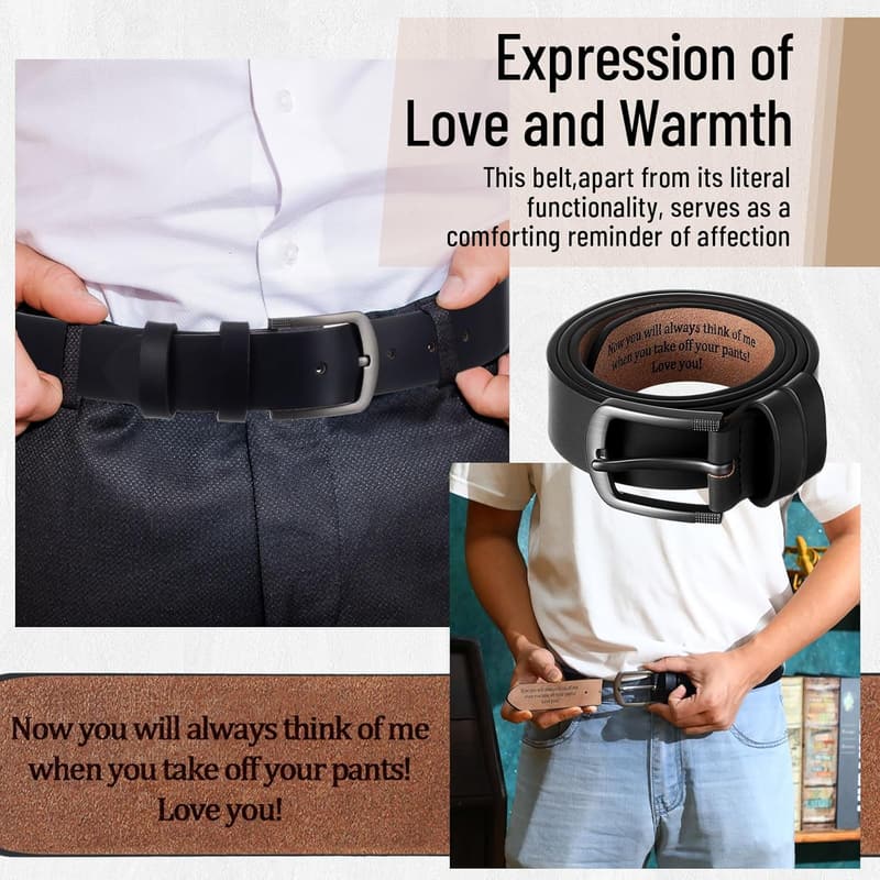 Personalized Engraved Leather Belt for Men