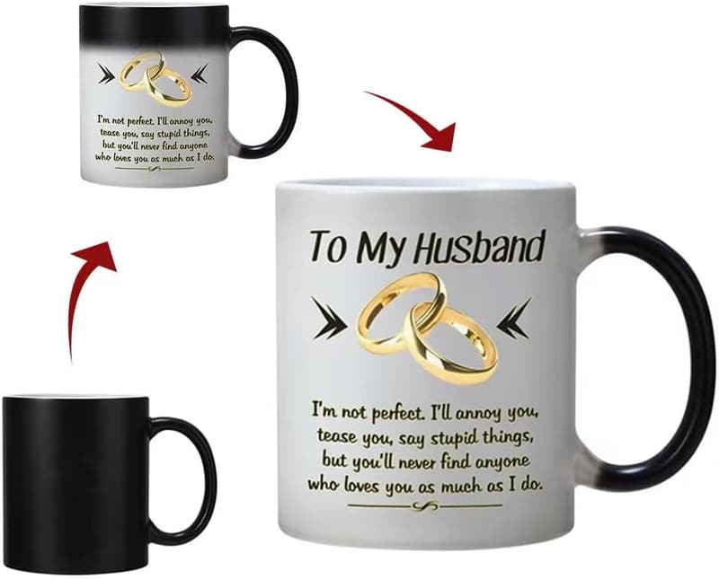 Romantic Color Changing Mug for Husband - 11 oz