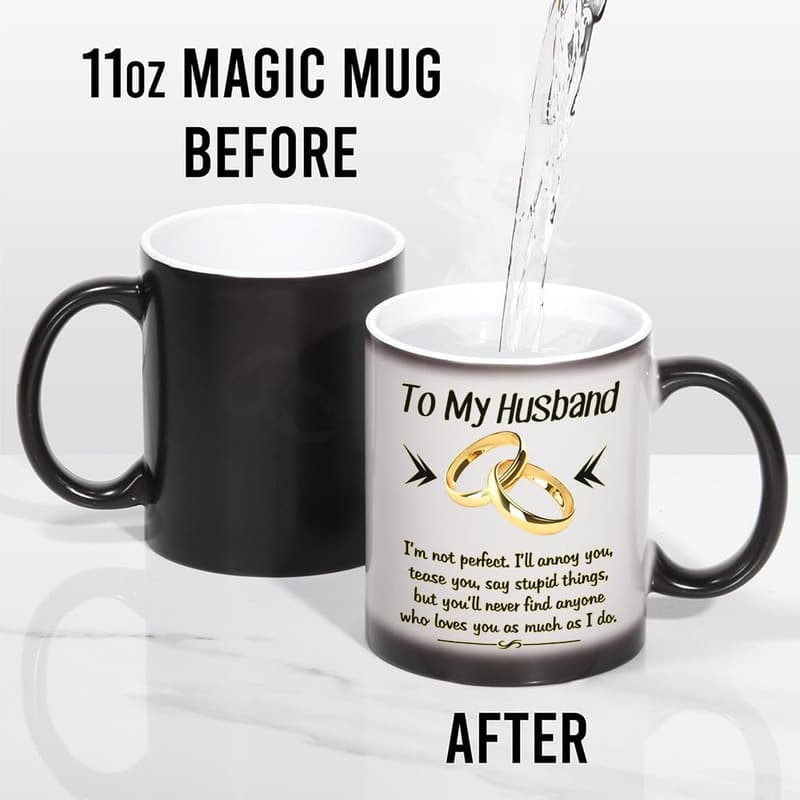 Romantic Color Changing Mug for Husband - 11 oz