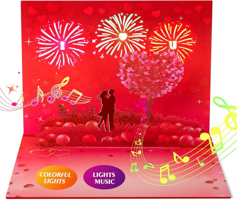 Romantic Anniversary Cards for Couples - 3D Pop-up with Music