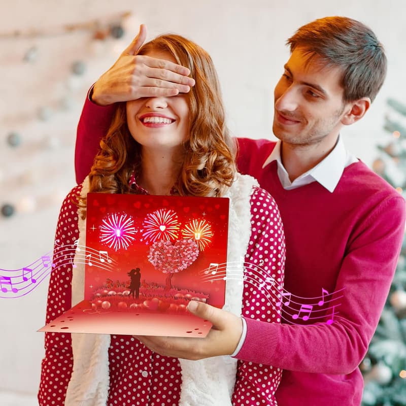 Romantic Anniversary Cards for Couples - 3D Pop-up with Music