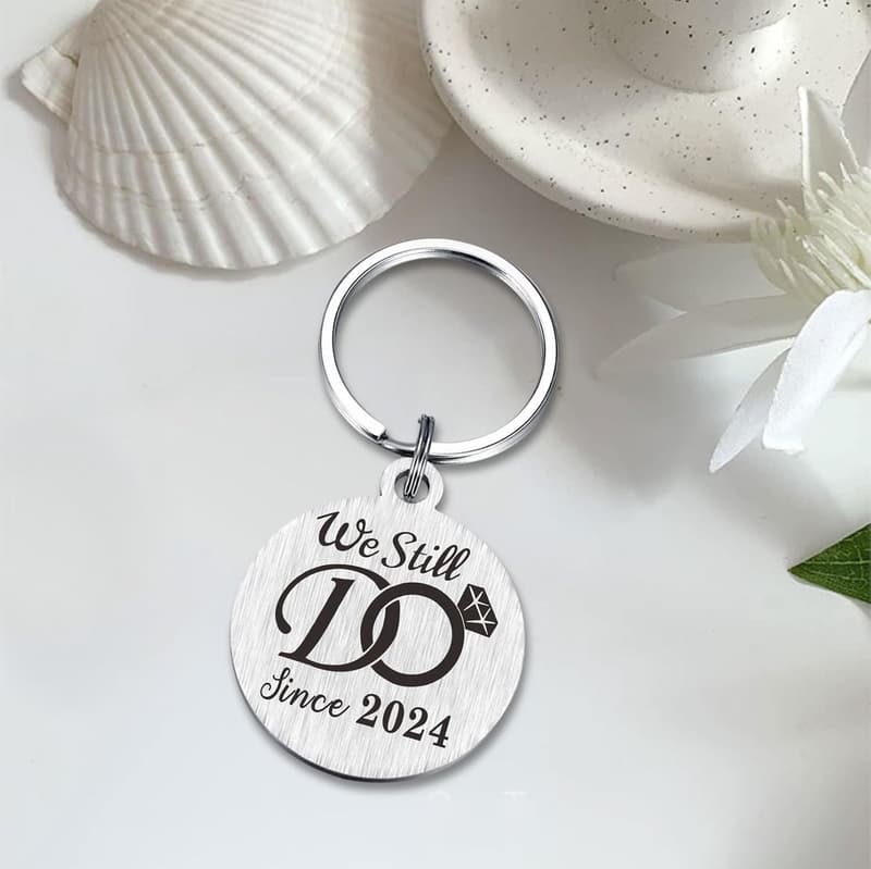 1st Wedding Anniversary Keychain Gift for Husband