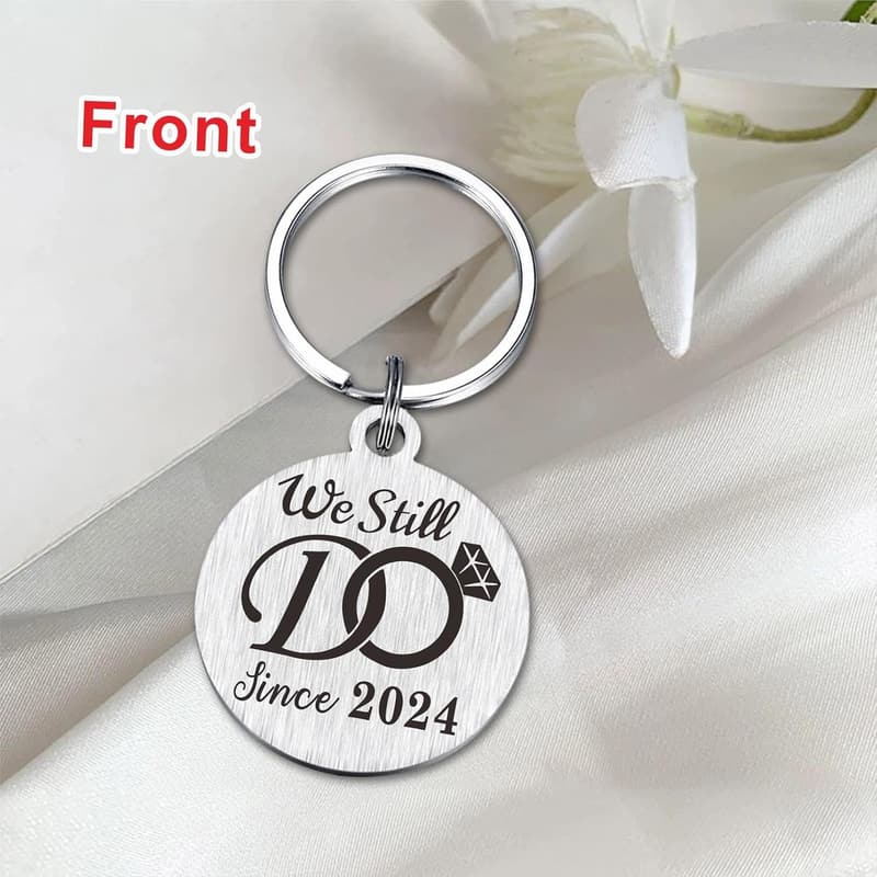 1st Wedding Anniversary Keychain Gift for Husband
