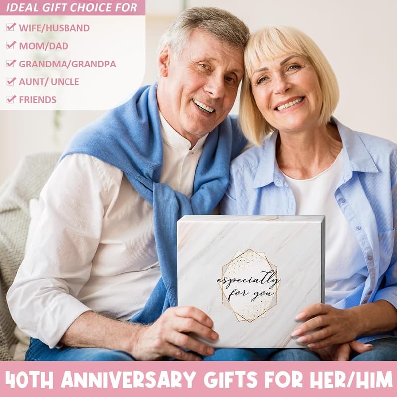 40th Anniversary Picture Frame for Couples - Holds 4x6 Photo