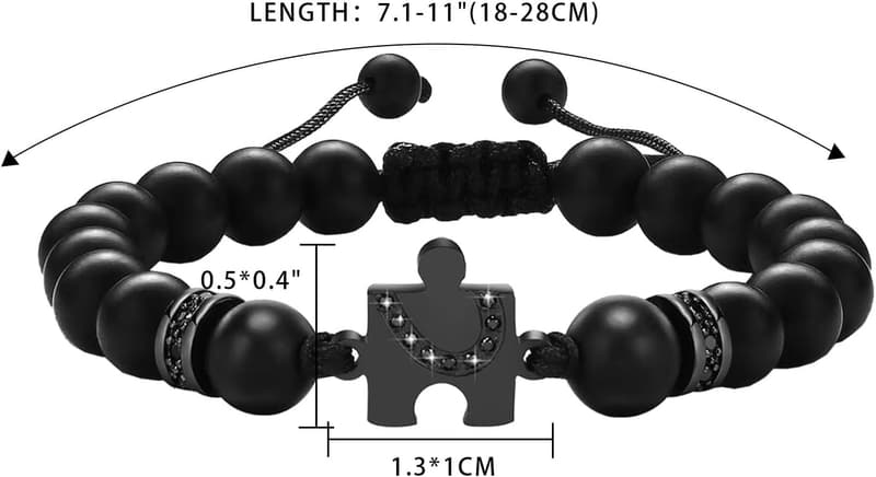 Long Distance Relationship Stainless Steel Puzzle Heart Bracelets