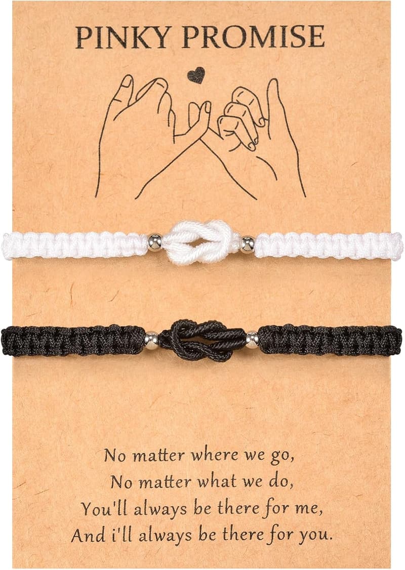 Anniversary Matching Bracelets for Couples - Cross Knot Design