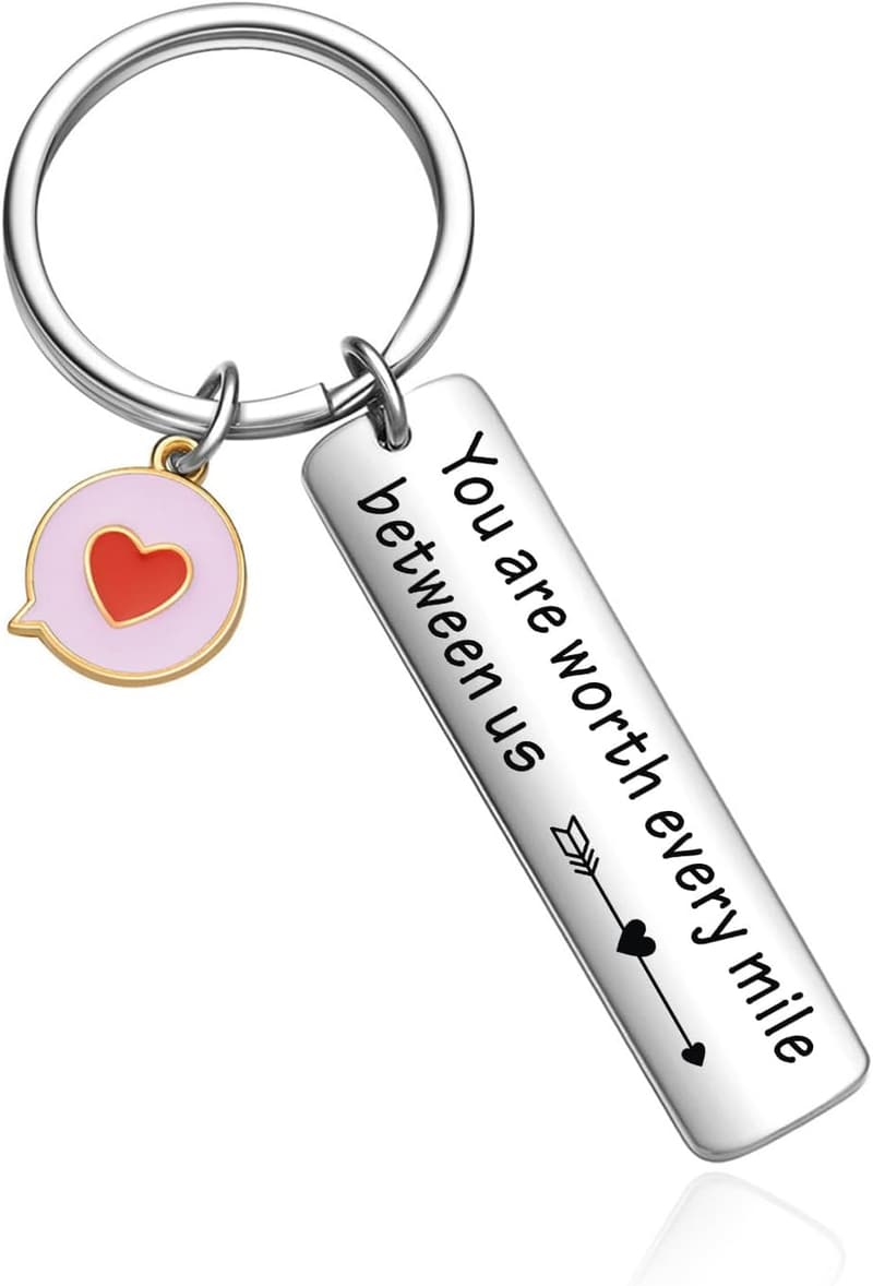 Long Distance Love Keychain for Him or Her