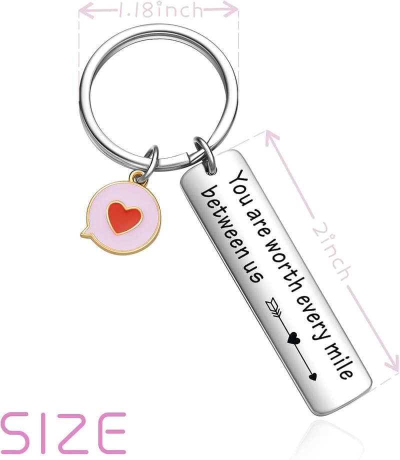 Long Distance Love Keychain for Him or Her