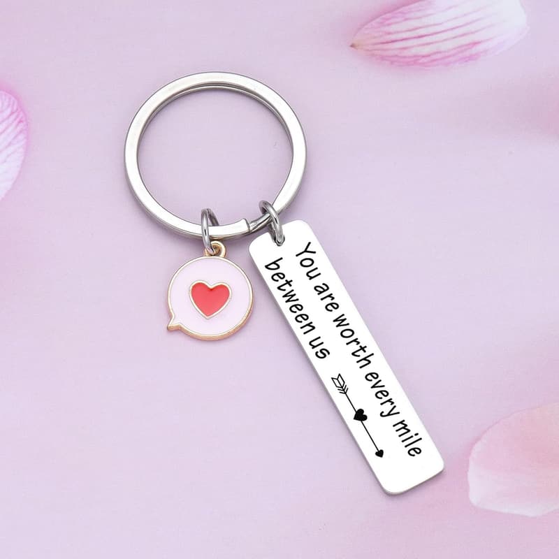 Long Distance Love Keychain for Him or Her