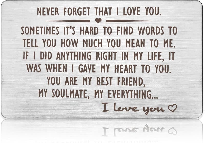 Anniversary Gift: Engraved Wallet Insert for Couples