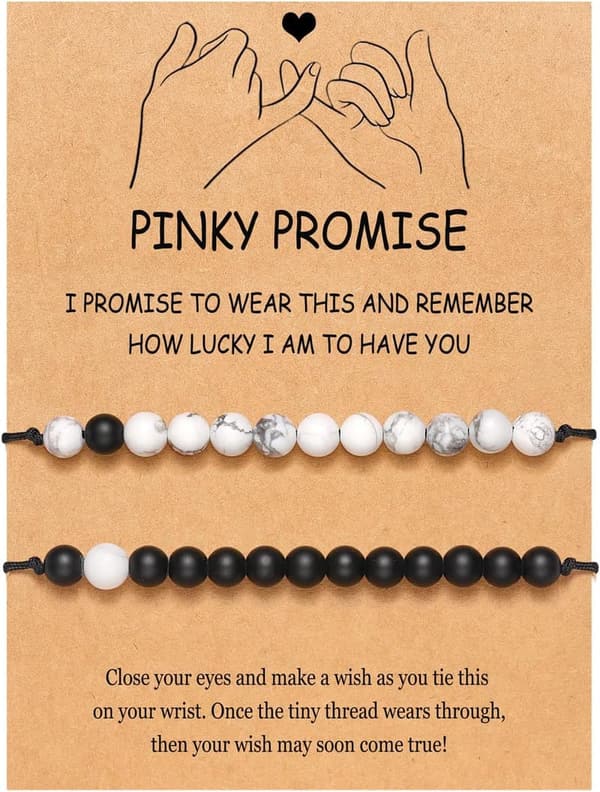 Pinky Promise Matching Bracelets for Couples in Long-Distance Relationships