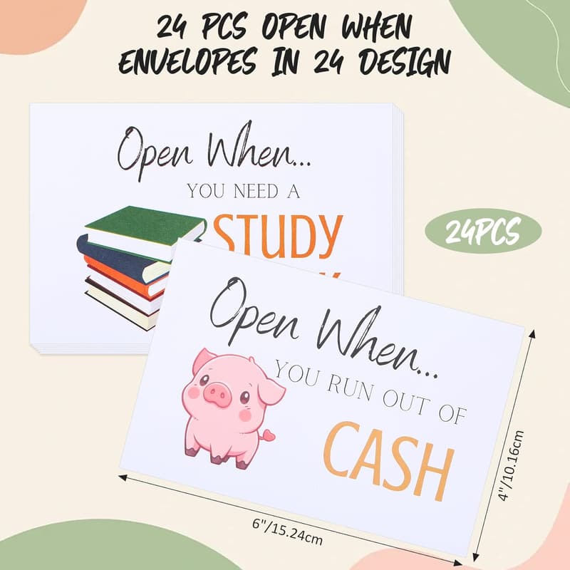 Long Distance College Gifts - 24pcs Open When Letters Kit