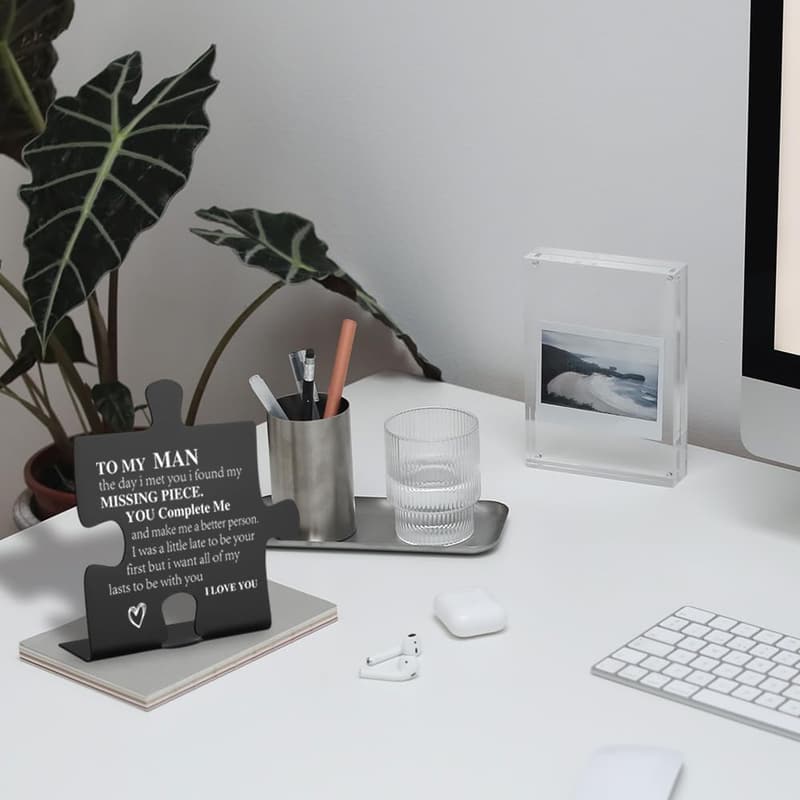 Engagement Gift: Personalized Desk Sign for Him