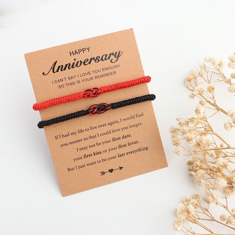 Couples Anniversary Matching Touch Bracelets Gift Set