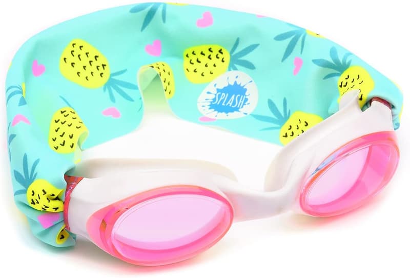 Pink & Purple Swim Goggles with Fabric Strap for All Ages