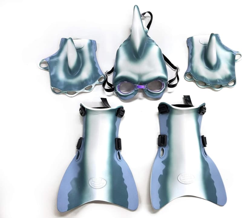 Shark Week Super Swimmer Costume with Mask, Goggles, & Flippers