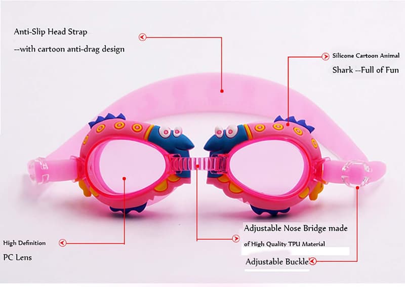 Kids' Anti-Fog Swimming Goggles with Ear Plugs, Ages 3-12