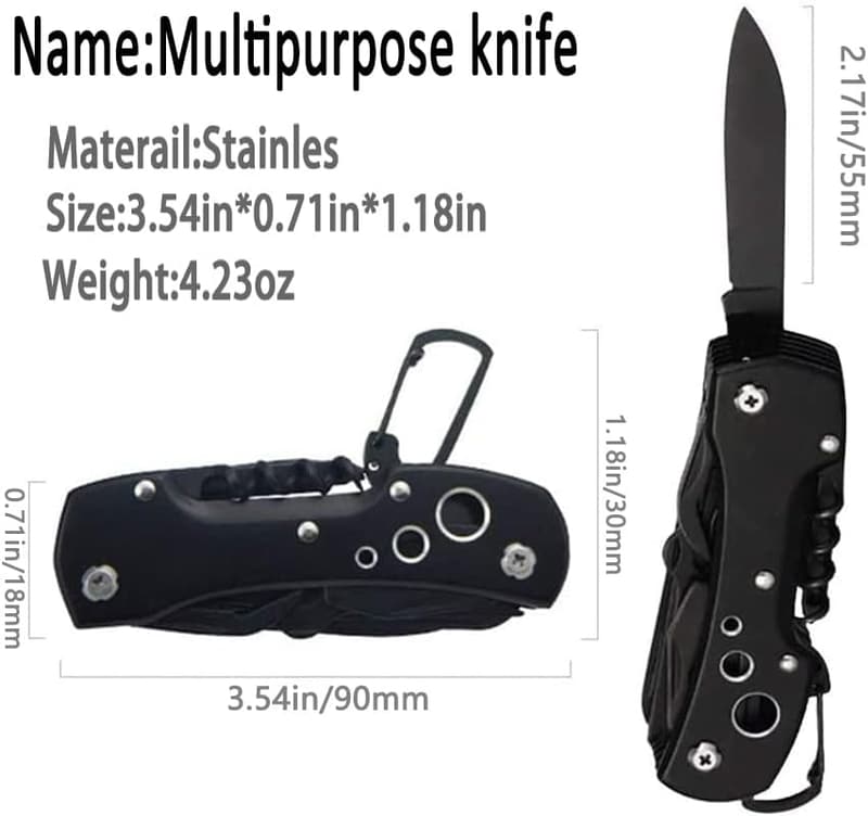 Multitool Pocket Knife - Swiss Style for Camping & Outdoor Use